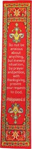 christian bookmark, be anxious for nothing, woven, mini carpet