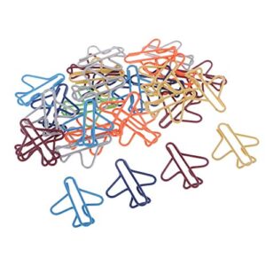 50pcs Metal Airplane Shape Paper Clips Novelty Funny Bookmark Paper Clips Memo Office School Stationery Gift