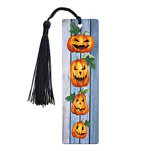 FIVE ELEPHANT Halloween Bookmark | Double-Sided Bookmarks, Fall | Reading Gift | Book Gift , Pumpkin, Gift for Book Lover Writers Friend