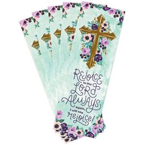 salt & light, philippians 4:4 rejoice in the lord bookmarks, 2 x 6 inches, 25 bookmarks