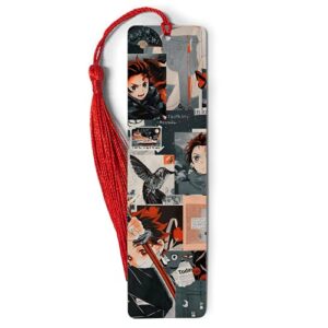 bookmarks ruler metal demon bookography slayer measure mugen tassels train bookworm collage for christmas ornament gift reading book bibliophile bookmark markers