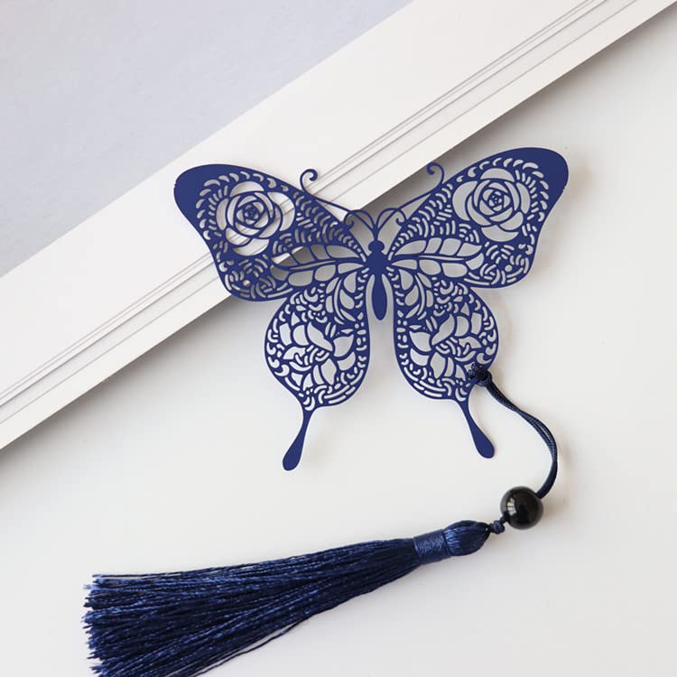 Butterfly Bookmark with Tassel (Blue)