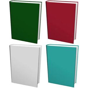 easy apply, reusable book covers 4 pk. best 8×10 textbook jackets for back to school. stretchable to fit most medium hardcover books. perfect fun, washable designs for girls, boys, kids and teens