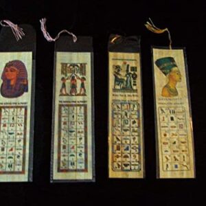 Set 20 Large Egyptian Bookmarks Book Marks Papyrus Paper 7"x2" (18x5 cm) Original Handmade Hand Painted Painting Hieroglyphic Ancient Pharaoh Alphabets Papyri Sheets Art Educational School History