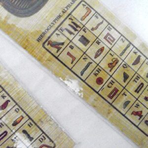 Set 20 Large Egyptian Bookmarks Book Marks Papyrus Paper 7"x2" (18x5 cm) Original Handmade Hand Painted Painting Hieroglyphic Ancient Pharaoh Alphabets Papyri Sheets Art Educational School History