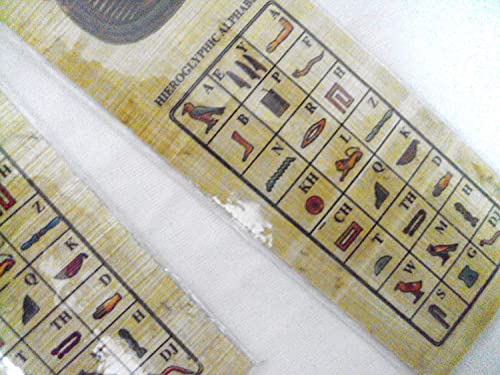 Set 20 Large Egyptian Bookmarks Book Marks Papyrus Paper 7"x2" (18x5 cm) Original Handmade Hand Painted Painting Hieroglyphic Ancient Pharaoh Alphabets Papyri Sheets Art Educational School History