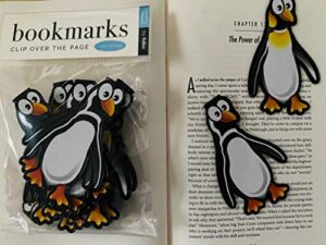 penguin bookmarks – (set of 20 book markers) bulk animal bookmarks for students, kids, teens, girls & boys. ideal for reading incentives, birthday favors, reading awards and classroom prizes!
