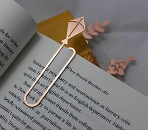 elegant hand etched metal bookmark | set of 3 | gift for christmas, birthday, anniversary | includes gift box package | gift for women and men | color: rose gold