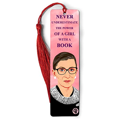 Bookmarks Metal Ruler Ruth Bookography Bader Measure Ginsburg Tassels Bookworm for Book Markers Lovers Reading Notebook Bookmark Bibliophile Gift