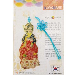 3Pcs Traditional Korean Metal Bookmark Women's Hanbok (Pack of 3)