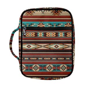 buybai personality bible cover for men women aztec tribal geometric printed bible carrying case with handle and zipper