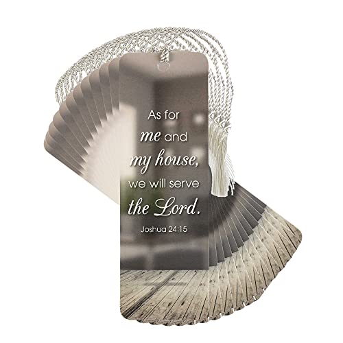 Dicksons As for Me and My House Grey 6 x 2 Inch Keepsake Tassels Bookmarks Pack of 12