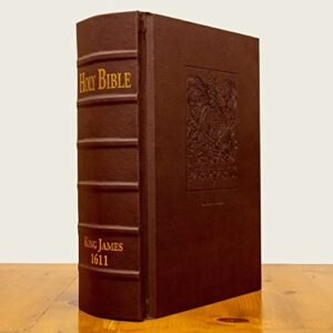 1611 king james bible – deluxe facsimile edition – imitation leather burgundy (with new testament leaf)