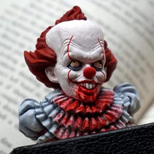 jinrio Horror Bookmarks with Classic Movie Figures Statue,Resin Personality Creepy Bookmarks,Horror Movies Novel Gift Office