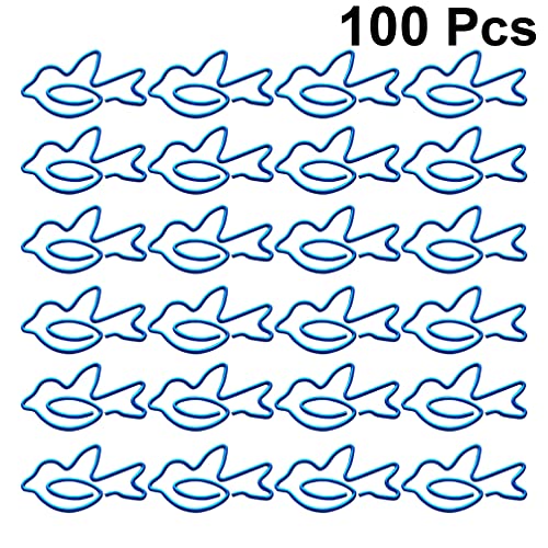 Kisangel 100Pcs Bird Shaped Paper Clips Bookmark Clip Decorative Binder Clips for Office School Document Organizing (Blue)