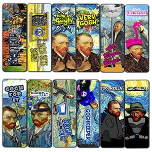 van gogh bookmarks cards series 3 (12-pack) – cool funny silly bookmarker set – stocking stuffers gift ideas for adults men women