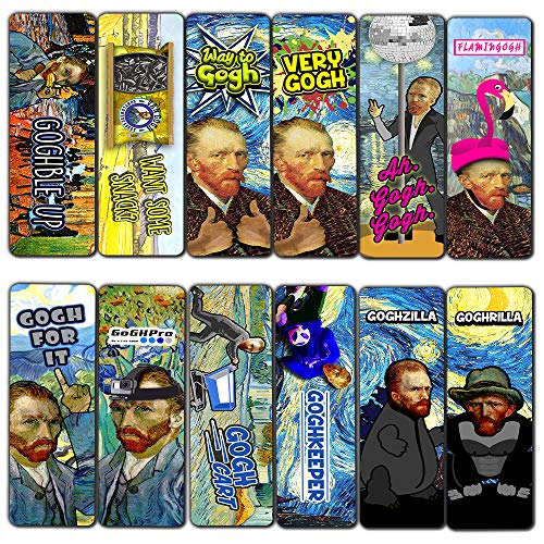 Van Gogh Bookmarks Cards Series 3 (12-Pack) – Cool Funny Silly Bookmarker Set – Stocking Stuffers Gift Ideas for Adults Men Women