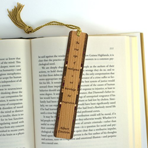 Albert Einstein Imagination Quote Engraved Wooden Bookmark - Also Available with Personalization - Made in USA