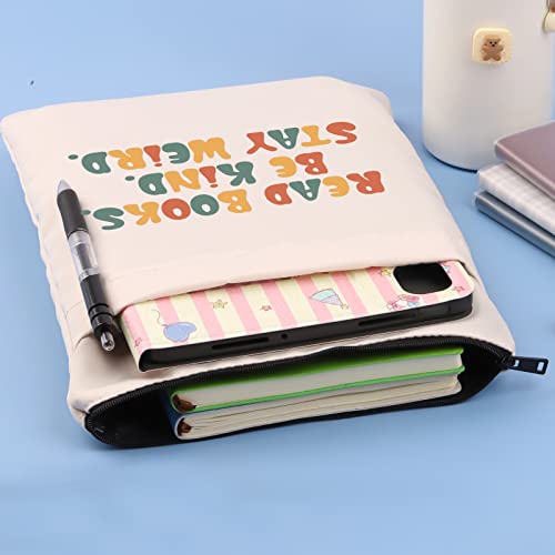 CHOORO Read Books Be Kind Stay Weird Book Love Book Sleeve with Zipper Bookworm Gifts For Book Reader Reading Gift (Stay Weird-B)