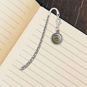 Harry Potter Hogwarts Crest Metal Bookmark Page Marker with Charm