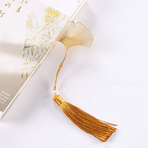 ccHuDE 3 Pcs Hollow Metal Lotus Bookmarks Maple Leaf Tassel Bookmarks Ginkgo Leaf Bookmarkers Page Marker for Book