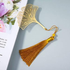 ccHuDE 3 Pcs Hollow Metal Lotus Bookmarks Maple Leaf Tassel Bookmarks Ginkgo Leaf Bookmarkers Page Marker for Book