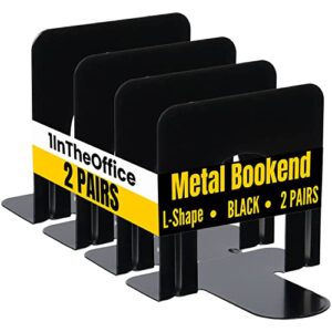 economy bookends, standard, 4 3/4 x 5 1/4 x 5, heavy gauge steel, black – sold as 2 packs of – 2 – / – total of 4 each will be received