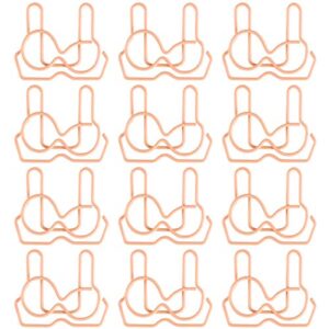 12pcs cartoon paper clips funny underwear shape office supply accessories cute paper needle multicolor bookmark (bra)
