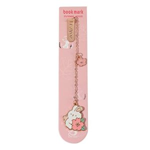 metal bookmark, rabbit reading marker of page alloy chain paper clips, romantic sakura pendant bookmark, book tag book clips(c)