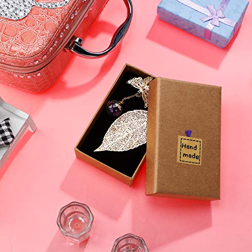 4 Pieces Metal Leaf Bookmarks, Graduate Student Reading Page Markers Bookend Pendant Bookmark Beautiful Metal Bookmark with 3D Butterfly and Glass Bead Dried Flower Pendant for Graduation, Reader