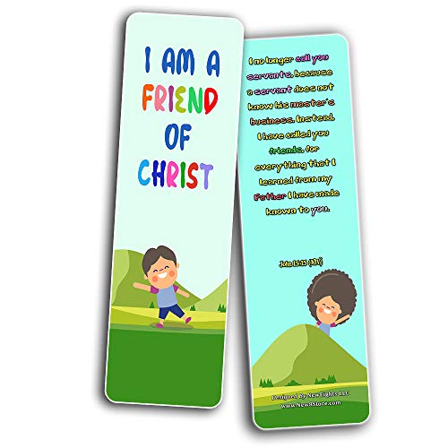 Christian Bookmarks for Kids - Identity in Christ (60 Pack) - Perfect Gift Away for Sunday School and Ministries - VBS Sunday School Easter Baptism Thanksgiving Christmas Rewards Encouragement