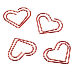 Heart Shaped Paperclip HSCGIN 20PCS Red Heart Shape Paper Clips Funny Cute Paperclips Book Marks Planner Clips for Fun Office Supplies School Gifts Wedding Decoration Heart Bookmarks