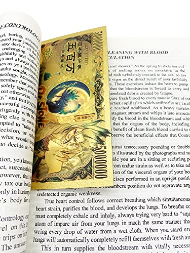 YJacuing Anime Dr. Stone Gold Coated Banknote, Limited Edition Collectible Bill Bookmark (5 PCS Collection)