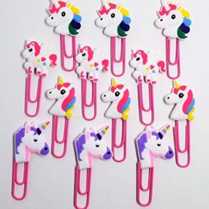 Set of 12 Unicorn Paperclips or Bookmarkers