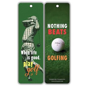 Golf Bookmarks Cards (60-Pack) – Six Assorted Quality Inspiring Inspirational Motivational Sayings Bookmarks Bulk Set – Premium Gift for Golfers Golf Tournament