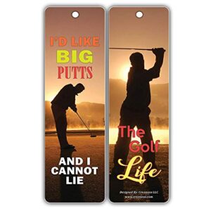 Golf Bookmarks Cards (60-Pack) – Six Assorted Quality Inspiring Inspirational Motivational Sayings Bookmarks Bulk Set – Premium Gift for Golfers Golf Tournament
