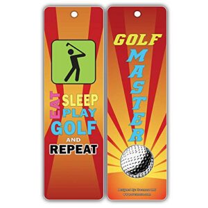 Golf Bookmarks Cards (60-Pack) – Six Assorted Quality Inspiring Inspirational Motivational Sayings Bookmarks Bulk Set – Premium Gift for Golfers Golf Tournament