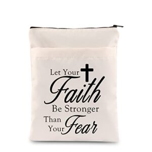 zuo bao christian gift religious book pouch let your faith be stronger than your fear book sleeve bible verse gift(let your faith be stronger than you fear)