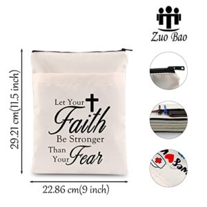 Zuo Bao Christian Gift Religious Book Pouch Let Your Faith Be Stronger Than Your Fear Book Sleeve Bible Verse Gift(Let Your Faith Be Stronger Than You Fear)