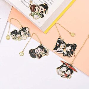 Hmango Mo Dao Zu Shi Anime Metal Bookmark,Metal Tassel Vintage Pendant Hollowing Bookmark,Gift for Book Lovers Mo Dao Zu Shi Fans (E)