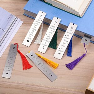 6 Pieces Teacher Metal Bookmark Teachers Appreciation 2022 Graduation Present Teacher Present for Student Teacher (Silver)