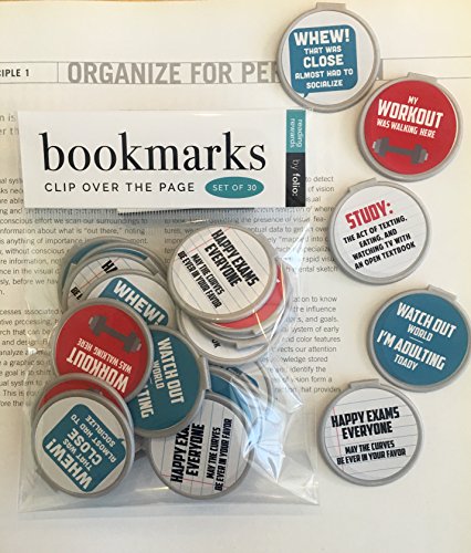 "Clip Over The Page" Readers Quote Bookmarks - Set of 30 - Wordy Quotes Bulk Bookmarks for Kids Girls Boys Teens. Perfect for Gifts - Student Incentives – Birthday Party Favors – Reading Incentives