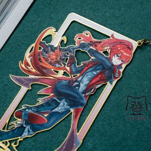 BSAPP Genshin Impact Diluc Ragnvindr Metal Bookmark, for Genshin Fans Book Lovers Readers