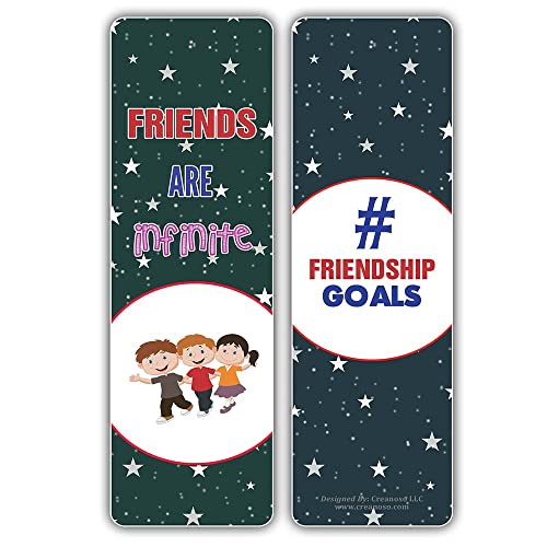Creanoso Friends are Forever Bookmarks (5-Sets X 6 Cards) – Daily Inspirational Card Set – Interesting Book Page Clippers – Great Gifts for Adults and Professionals