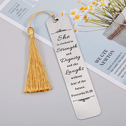 Stocking Stuffers for Teens Daughter Teenager Gifts for Girls Gift from Mother Bible Verse Bookmark with Tassel Inspirational Book Lover Gifts for Women Birthday Christmas Gifts for Friends Bestie