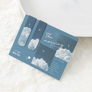 bybycd 2 pcs magnet bookmark read accessories clouds sea forest landscape reading book mark page holder(01)