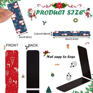 48 Pieces Christmas Magnetic Bookmarks Bulk Santa Reindeer Bookmarks Magnet Page Markers Xmas Magnetic Page Clips Bookmark for Students Teachers Book Lovers School Home Office Supplies, 6 Styles