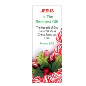 jesus is the sweetest gift christmas bookmarks bulk (100 count)