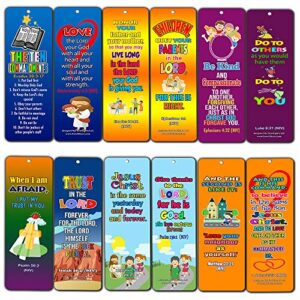 ten commandments memory verses bookmarks for kids (30-pack) – perfect giveaways for children’s ministry and sunday schools
