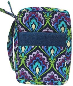 diwi quilted bible cover large sizes 10 x 7 x 2.75 inches good book case (l, c1 blue peacock)